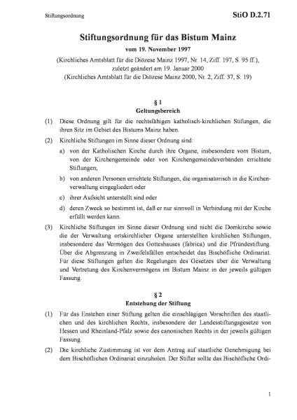 D.2.71 Stiftungsordnung