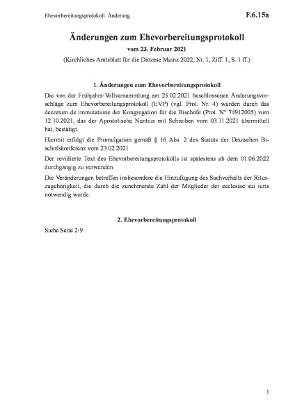 F.6.15a Ehevorbereitungsprotokoll. Änderung
