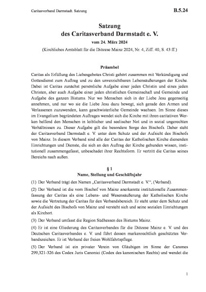 B.5.24 Caritasverband Darmstadt. Satzung