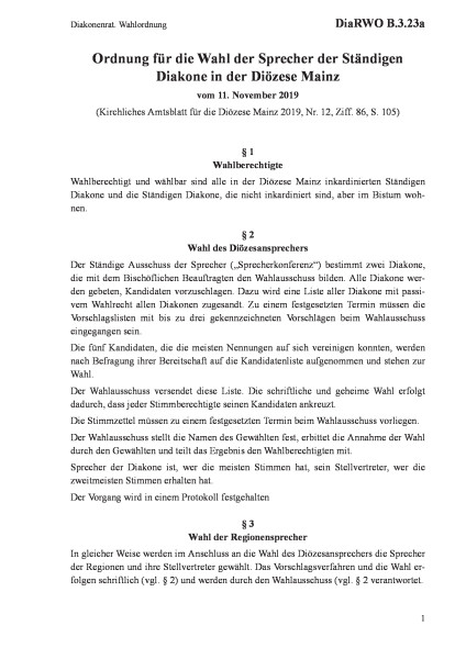 B.3.23a Diakonenrat. Wahlordnung