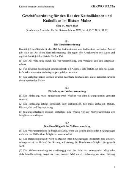 B.3.22a Katholik:innenrat Geschäftsordnung