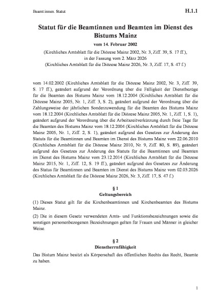 H.1.1 Beamt:innen. Statut