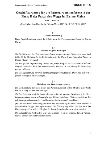 C.1.12a Pastoralraumkonferenz. Geschäftsordnung
