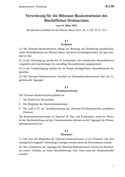 B.3.50 Baukommission. Verordnung