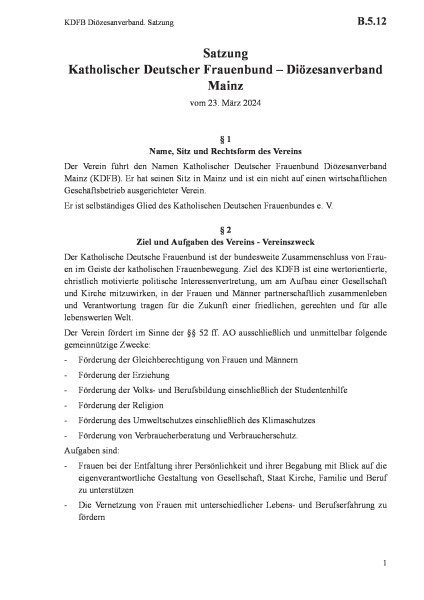 B.5.12 KDFB Diözesanverband. Satzung