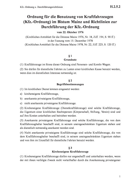 H.2.5.2 Kfz.-Ordnung u. Durchführungsrichtlinien