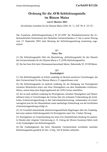 B.5.22b Caritas Schlichtungsordnung