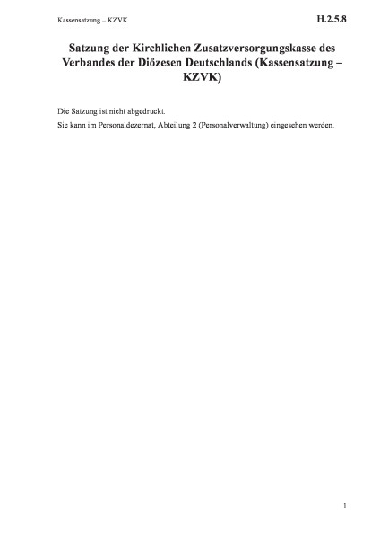 H.2.5.8 Kassensatzung – KZVK