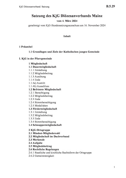 B.5.29 KjG Diözesanverband. Satzung