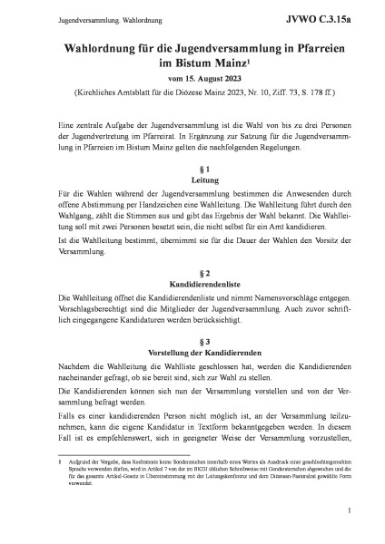 C.3.15a Jugendversammlung. Wahlordnung