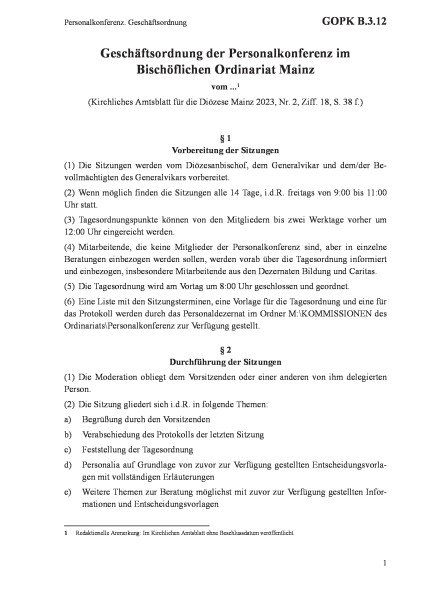B.3.12 Personalkonferenz. Geschäftsordnung