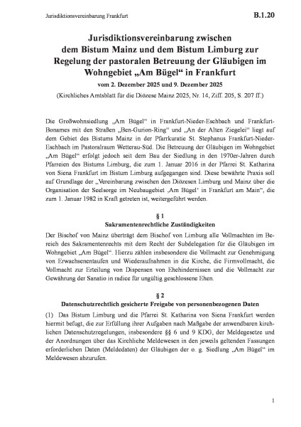 B.1.20 Jurisdiktionsvereinbarung Frankfurt
