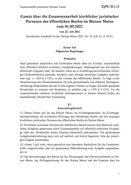 D.1.11 Zusammenarbeit juristischer Personen. Gesetz