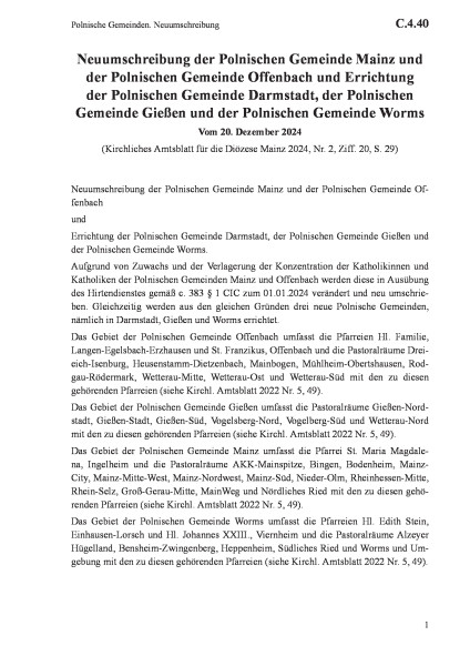 C.4.40 Polnische Gemeinden. Neuumschreibung