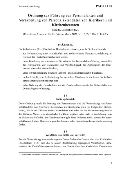 G.1.27 Personalaktenordnung
