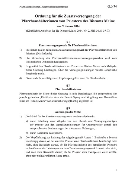 G.3.74 Pfarrhaushälter:innen. Zusatzversorgungsordnung