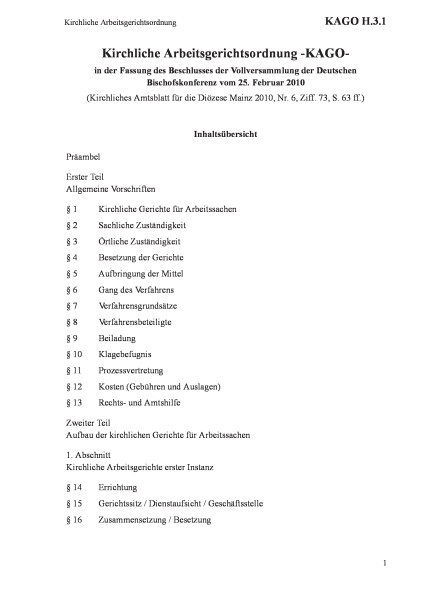 H.3.1 Kirchliche Arbeitsgerichtsordnung