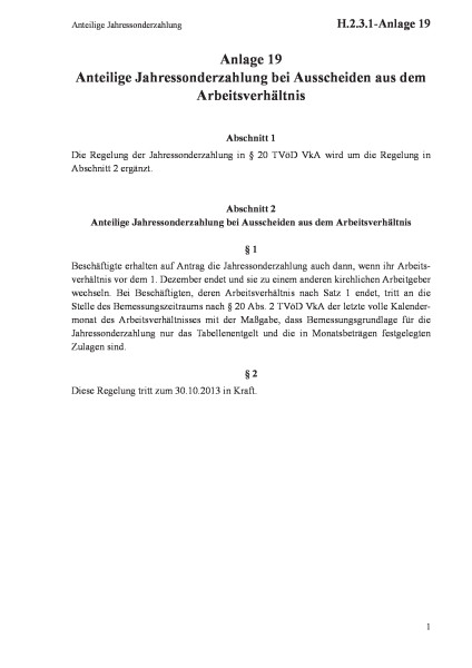 H.2.3.1-Anlage 19 Anteilige Jahressonderzahlung