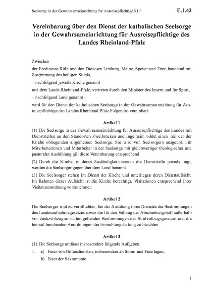 E.1.42 Seelsorge in der Gewahrsamseinrichtung für Ausreisepflichtige RLP