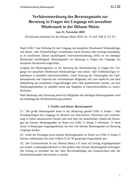 G.1.22 Verfahrensordnung Beratungsstab