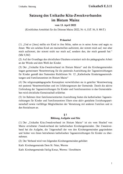 E.3.11 Unikathe. Satzung