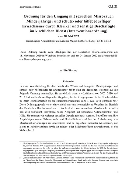 G.1.21 Interventionsordnung