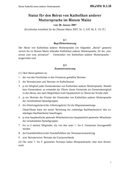 B.3.28 Beirat Katholik:innen anderer Muttersprache