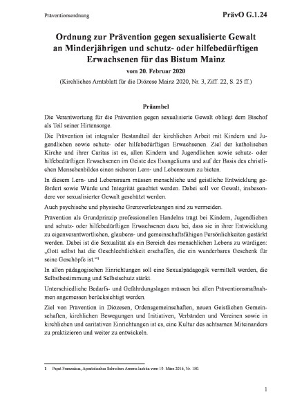 G.1.24 Präventionsordnung
