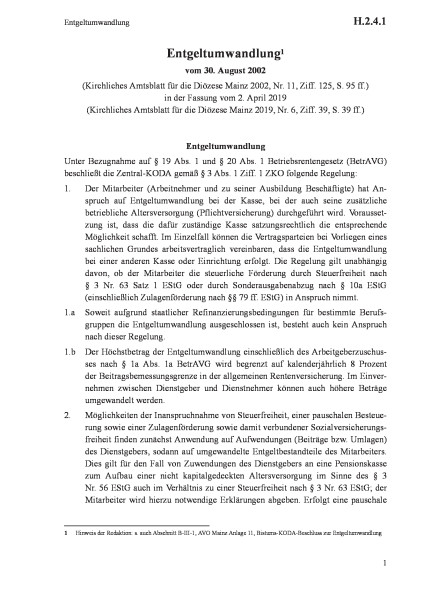 H.2.4.1 Entgeltumwandlung