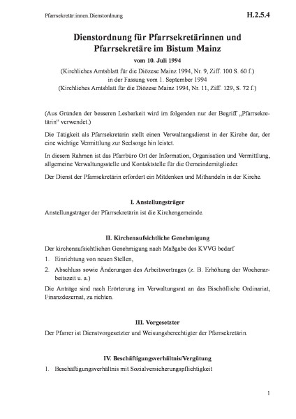 H.2.5.4 Pfarrsekretär:innen.Dienstordnung