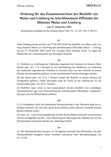 B.4.21 Offizialat. Ordnung